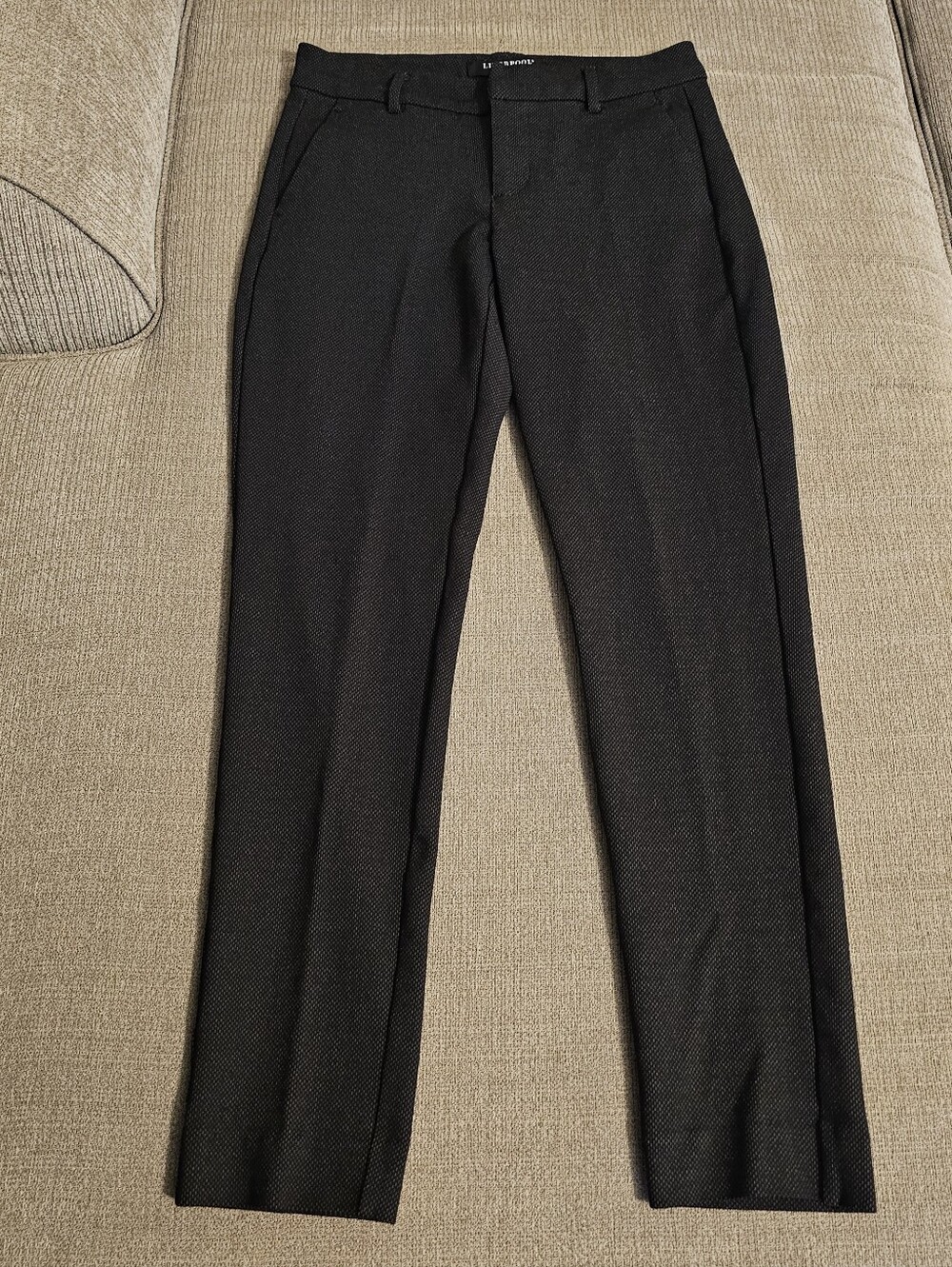 Liverpool LA Black Gray Casual Work Office Nylon Blend Pants Leggings Size 2/26